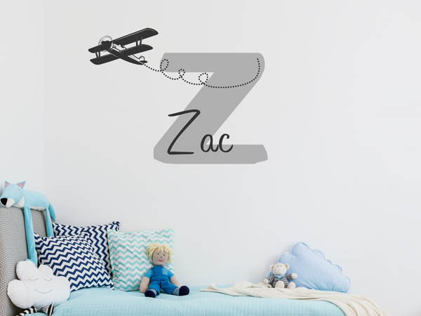 Wandtattoo Zac mit Flugzeug