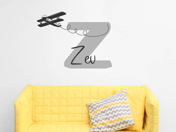 Wandtattoo Zev mit Flugzeug