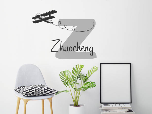 Wandtattoo Zhuocheng mit Flugzeug