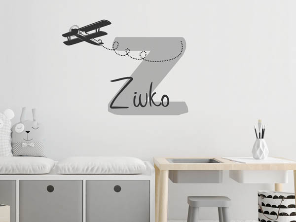 Wandtattoo Zivko mit Flugzeug