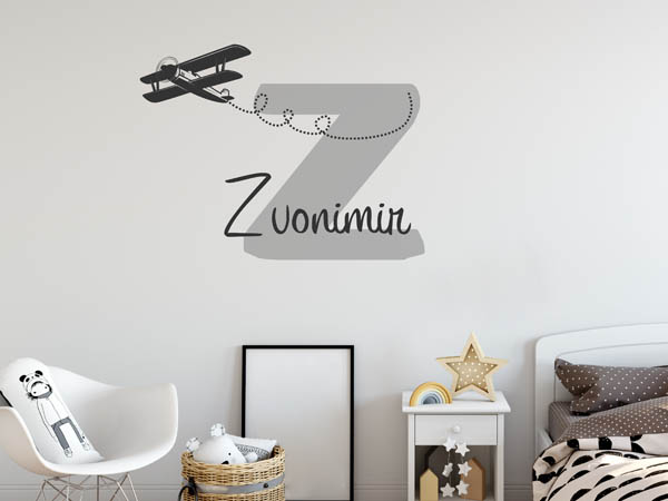 Wandtattoo Zvonimir mit Flugzeug