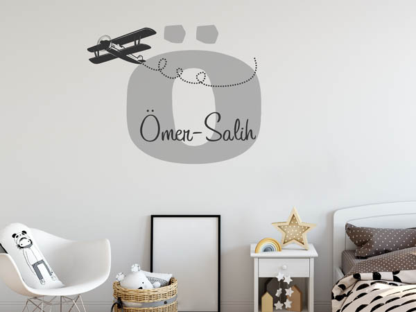 Wandtattoo Ömer-Salih mit Flugzeug