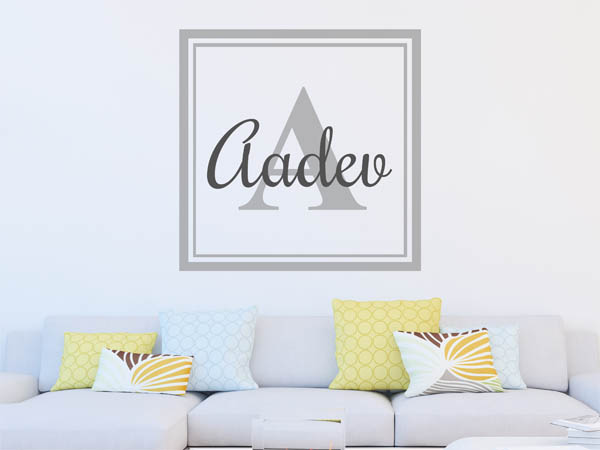 Wandtattoo Aadev als eckiges Monogramm