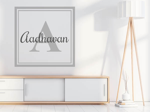 Wandtattoo Aadhavan als eckiges Monogramm