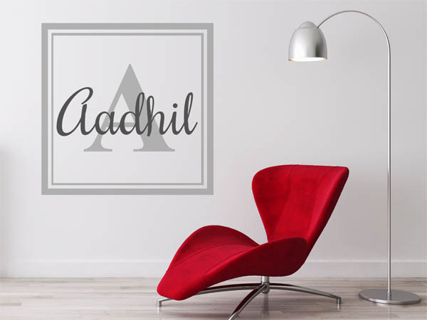Wandtattoo Aadhil als eckiges Monogramm