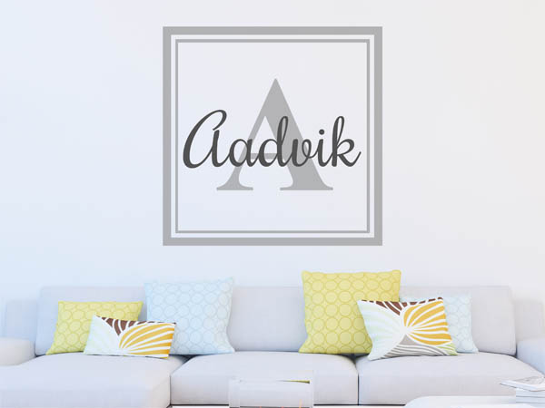 Wandtattoo Aadvik als eckiges Monogramm
