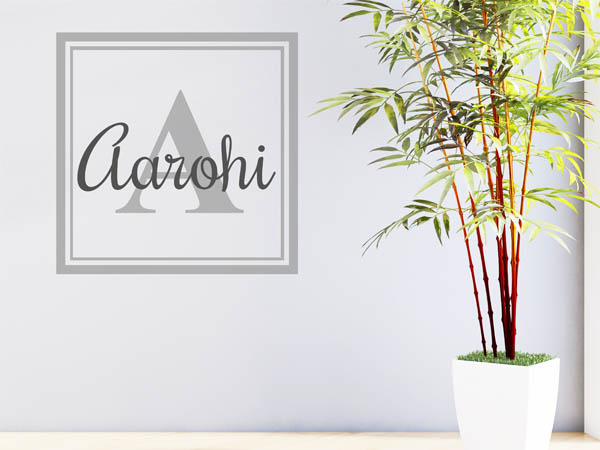 Wandtattoo Aarohi als eckiges Monogramm