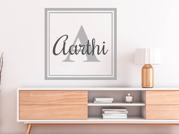 Wandtattoo Aarthi als eckiges Monogramm