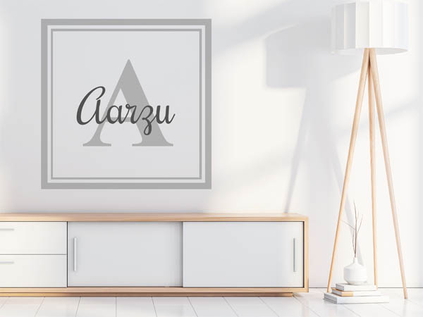Wandtattoo Aarzu als eckiges Monogramm