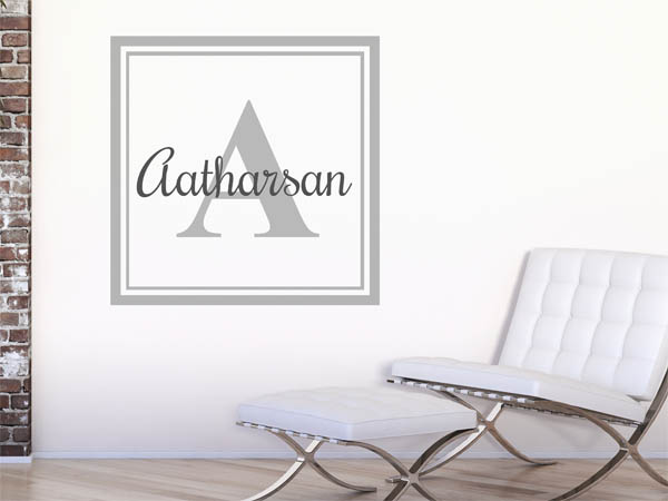Wandtattoo Aatharsan als eckiges Monogramm