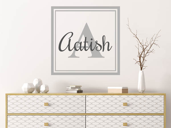 Wandtattoo Aatish als eckiges Monogramm