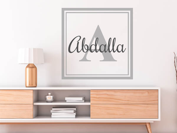 Wandtattoo Abdalla als eckiges Monogramm