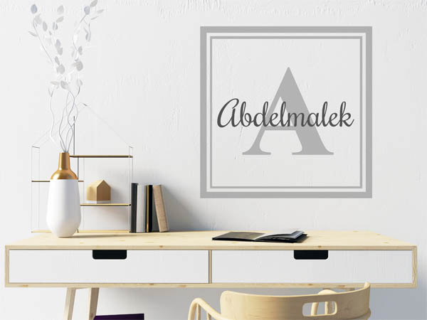 Wandtattoo Abdelmalek als eckiges Monogramm