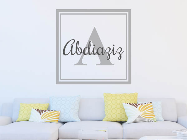 Wandtattoo Abdiaziz als eckiges Monogramm