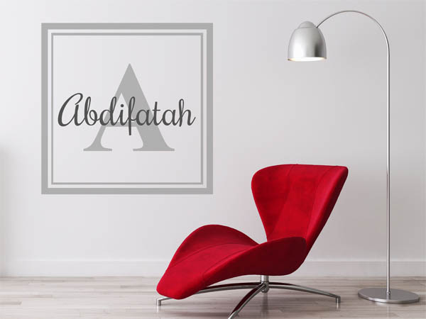 Wandtattoo Abdifatah als eckiges Monogramm