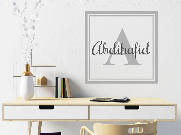 Wandtattoo Abdihafid als eckiges Monogramm