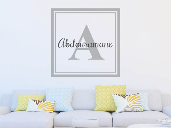 Wandtattoo Abdouramane als eckiges Monogramm