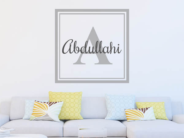 Wandtattoo Abdullahi als eckiges Monogramm
