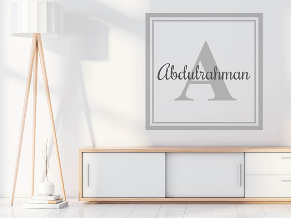 Wandtattoo Abdulrahman als eckiges Monogramm