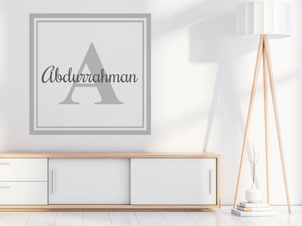 Wandtattoo Abdurrahman als eckiges Monogramm