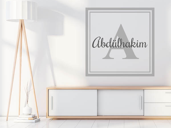 Wandtattoo Abdülhakim als eckiges Monogramm