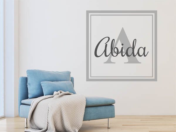 Wandtattoo Abida als eckiges Monogramm