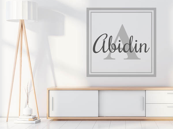 Wandtattoo Abidin als eckiges Monogramm