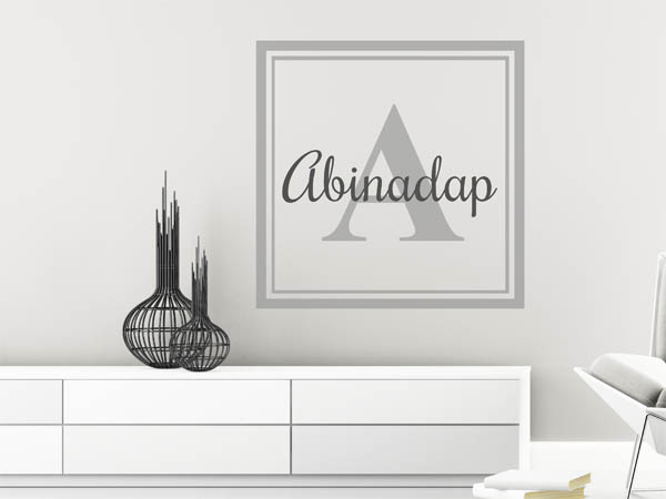 Wandtattoo Abinadap als eckiges Monogramm