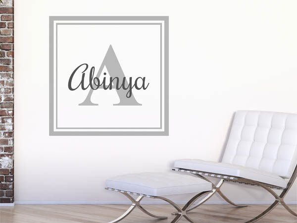 Wandtattoo Abinya als eckiges Monogramm