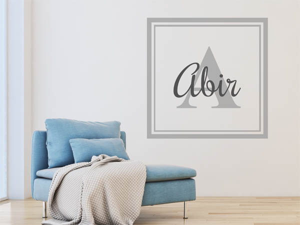 Wandtattoo Abir als eckiges Monogramm