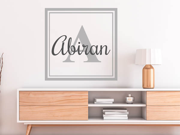 Wandtattoo Abiran als eckiges Monogramm