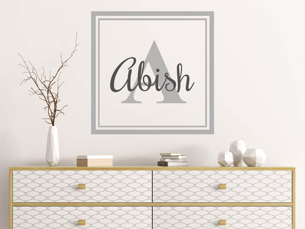 Wandtattoo Abish als eckiges Monogramm
