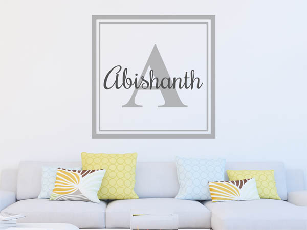 Wandtattoo Abishanth als eckiges Monogramm