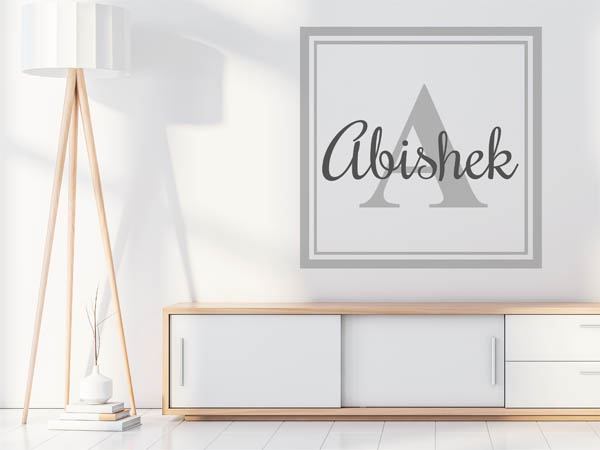 Wandtattoo Abishek als eckiges Monogramm
