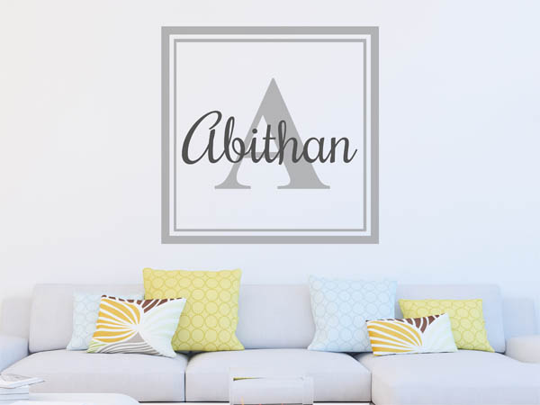 Wandtattoo Abithan als eckiges Monogramm