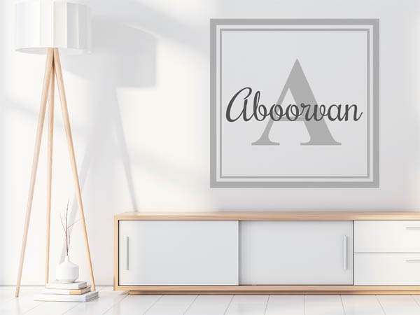Wandtattoo Aboorvan als eckiges Monogramm