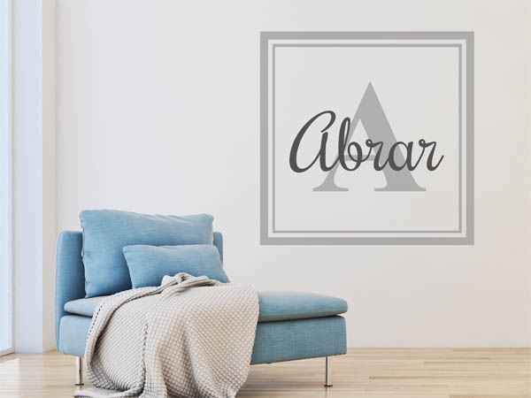 Wandtattoo Abrar als eckiges Monogramm