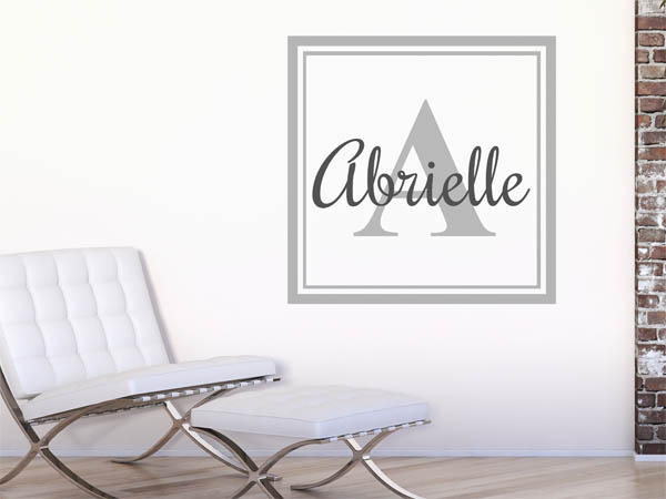 Wandtattoo Abrielle als eckiges Monogramm