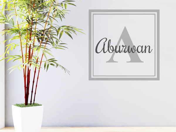 Wandtattoo Aburwan als eckiges Monogramm