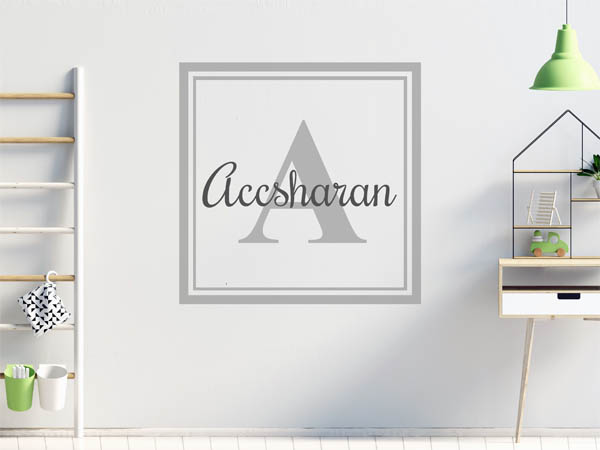 Wandtattoo Accsharan als eckiges Monogramm