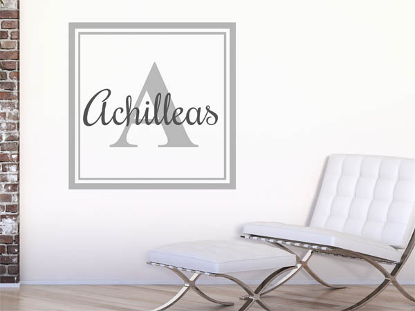 Wandtattoo Achilleas als eckiges Monogramm