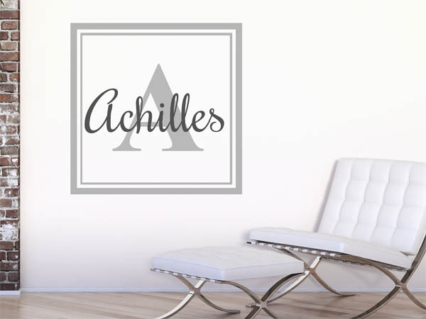 Wandtattoo Achilles als eckiges Monogramm