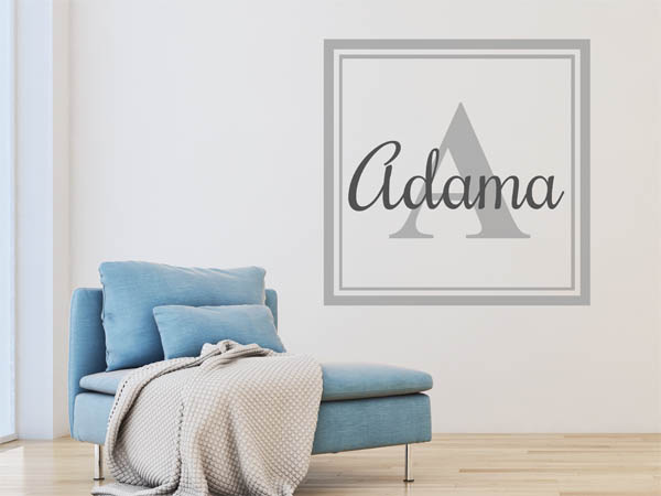 Wandtattoo Adama als eckiges Monogramm