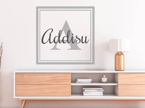 Wandtattoo Addisu als eckiges Monogramm