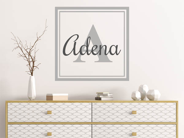 Wandtattoo Adena als eckiges Monogramm