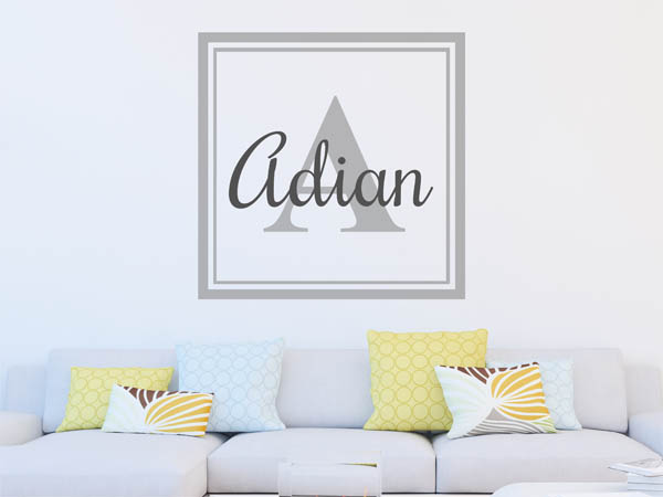 Wandtattoo Adian als eckiges Monogramm