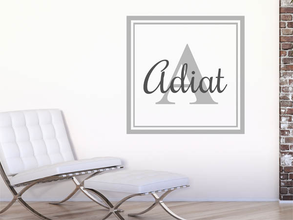 Wandtattoo Adiat als eckiges Monogramm