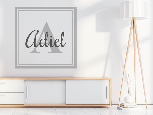 Wandtattoo Adiel als eckiges Monogramm