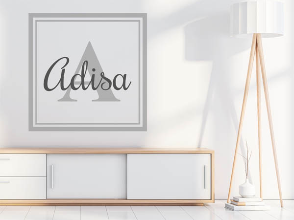 Wandtattoo Adisa als eckiges Monogramm