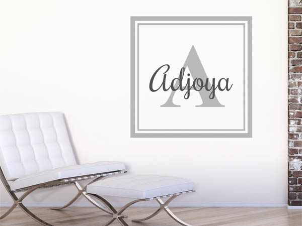 Wandtattoo Adjoya als eckiges Monogramm